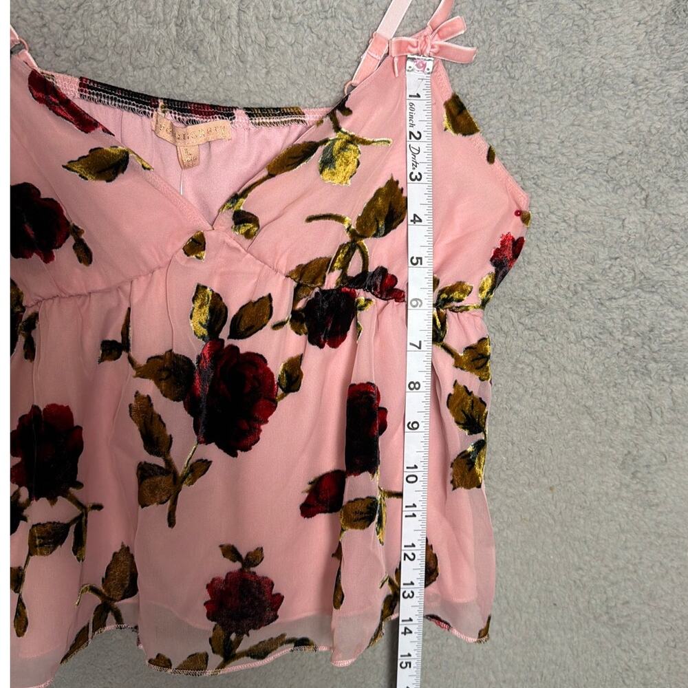 Evolutionary Sheer Floral Cami Top Pink Rose Print Y2K Coquette L NWT Romantic - Picture 6 of 10